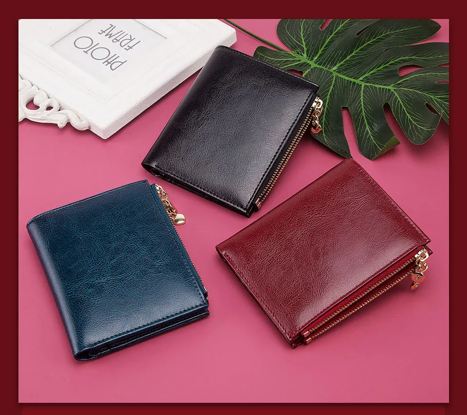 GZCZ мини-Женский кошелек из натуральной кожи, кошелек, женские модные короткие кошельки, Rfid бумажники-зажимы для денег, сумка для денег
