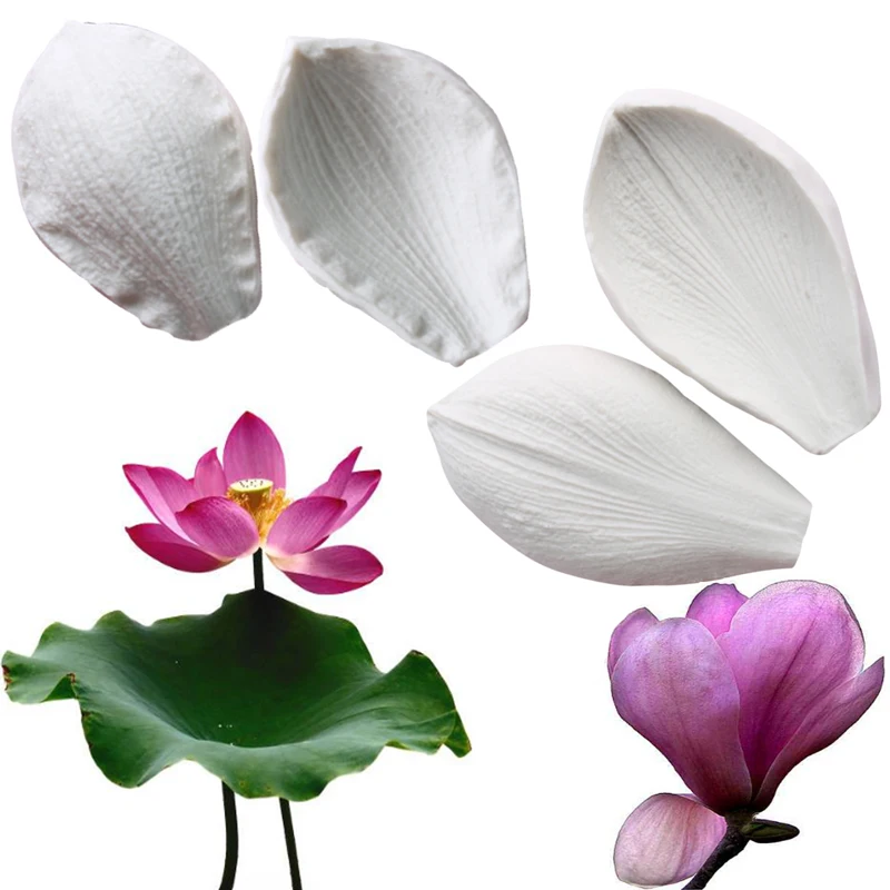 Lotus Magnolia Leaf Silicone Mold Fondant Mould Sugarcraft Cake Decorating Tools 