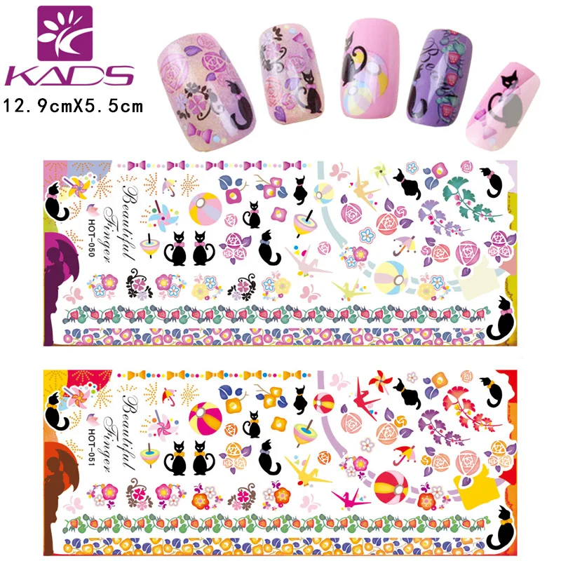 3sheet/set black cat Nail Art Stickers Water decal Nail Art Stickers
