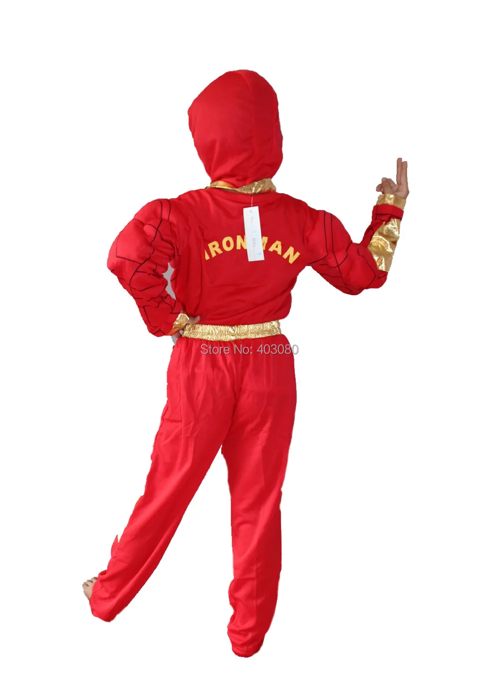 Хэллоуин вечерние костюмы Мышцы Мальчика модель одежды, малыш мышцы Железный человек Косплэй одежда,-Футболка с рукавами Размер: S-XXL