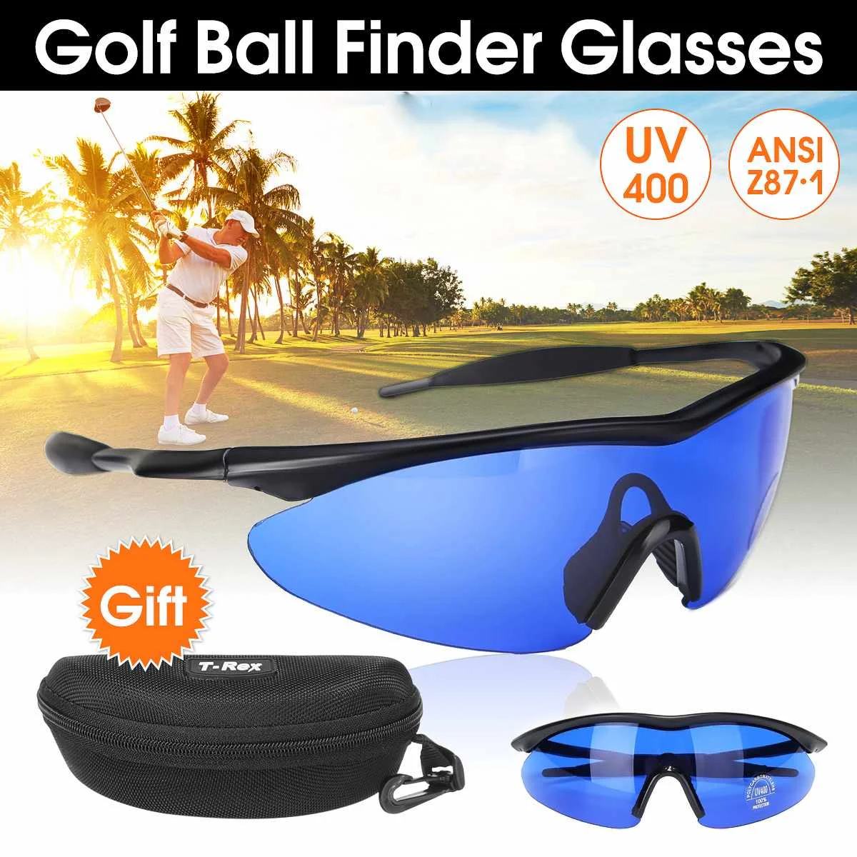 blue lens golf sunglasses