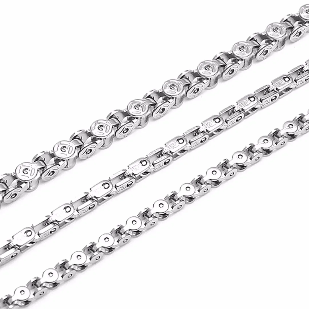 Punk Men Bicycle Bike Chain Necklace Shellhard Vintage Stainless Steel Silver Plated Necklaces Chains For Women Jewelry