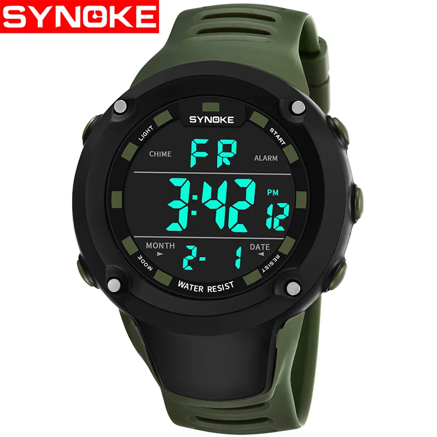SYNOKE Sport Digital Watch Mens Waterproof Watches Fashion Casual Digutal Watches for Men Electronic Watch Military Relogio