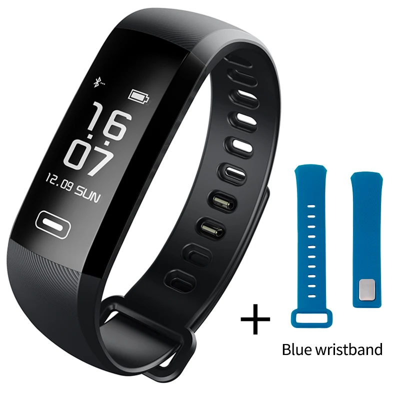 TEZER R5 MAX, умный Браслет, 50 букв, сообщение, пуш-ап, кровяное давление, пульсометр, трекер, фитнес, умный Браслет для IOS, Android - Цвет: Add Blue Wristband