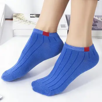 

Fashion Solid Color Cotton Socks Invisible Non-Slip Boat Socks One Pair Women Men Breathable Tripe Sports Short Ankle Socks