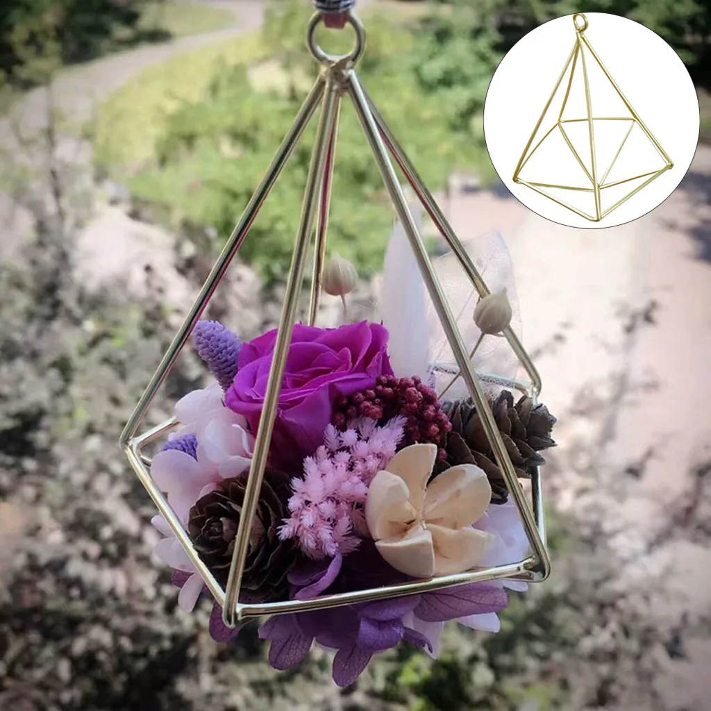 

Geometric Flowers Plant Metal Frame Air Hanging Planter Diy Home Garden Decor Wedding Centrepiece Diy Metal Holder D1