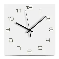 Простые деревянные настенные часы Европа кварцевый тихий декоративные часы современный дизайн квадратного дерева Висячие настенные часы