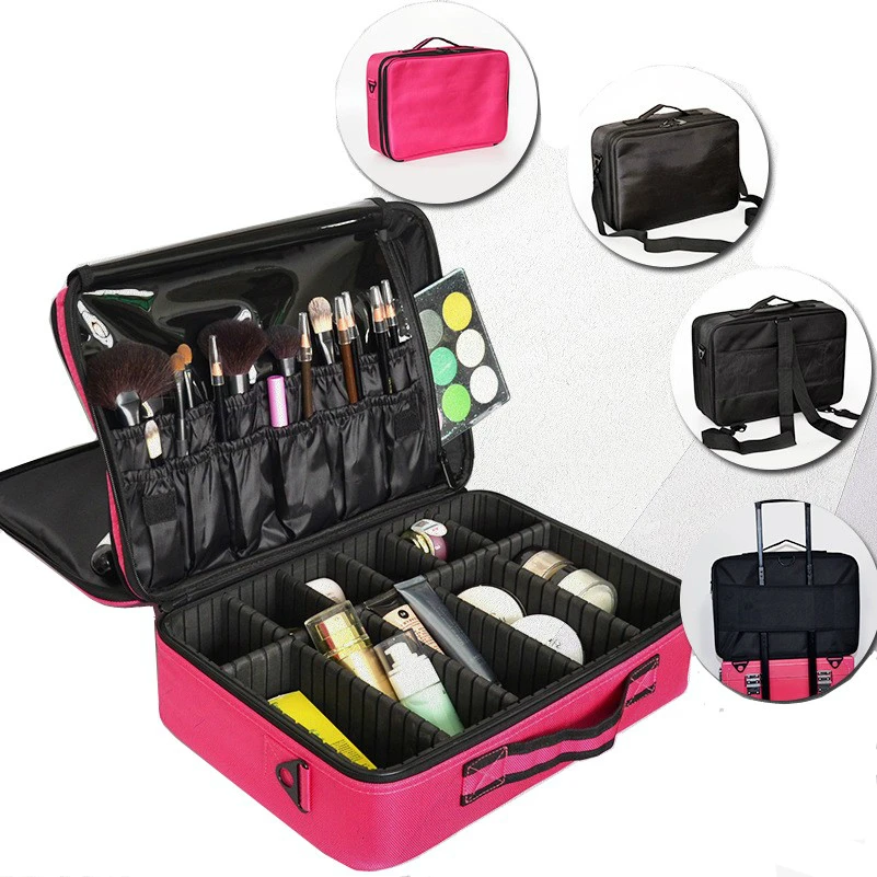 

Cosmetic Case Women Travel Waterproof Large Capacity Storage Organizer Toiletry Necessity Professional Makeup Bag