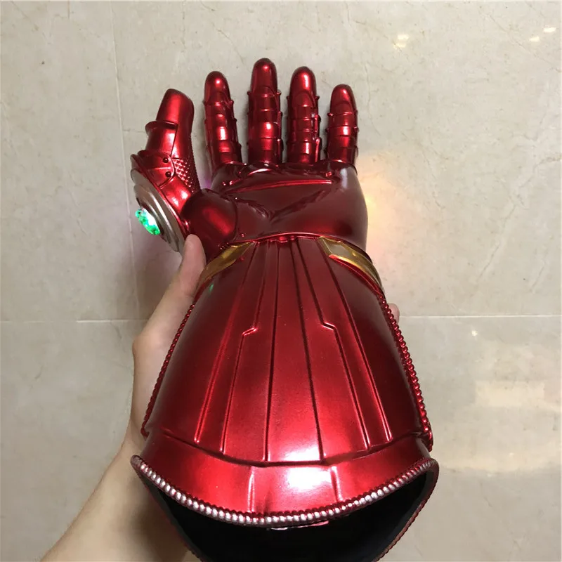 1:1 войны светодиодный светильник косплей перчатки Железный человек красный вер. Танос перчатки косплей аксессуары для детей