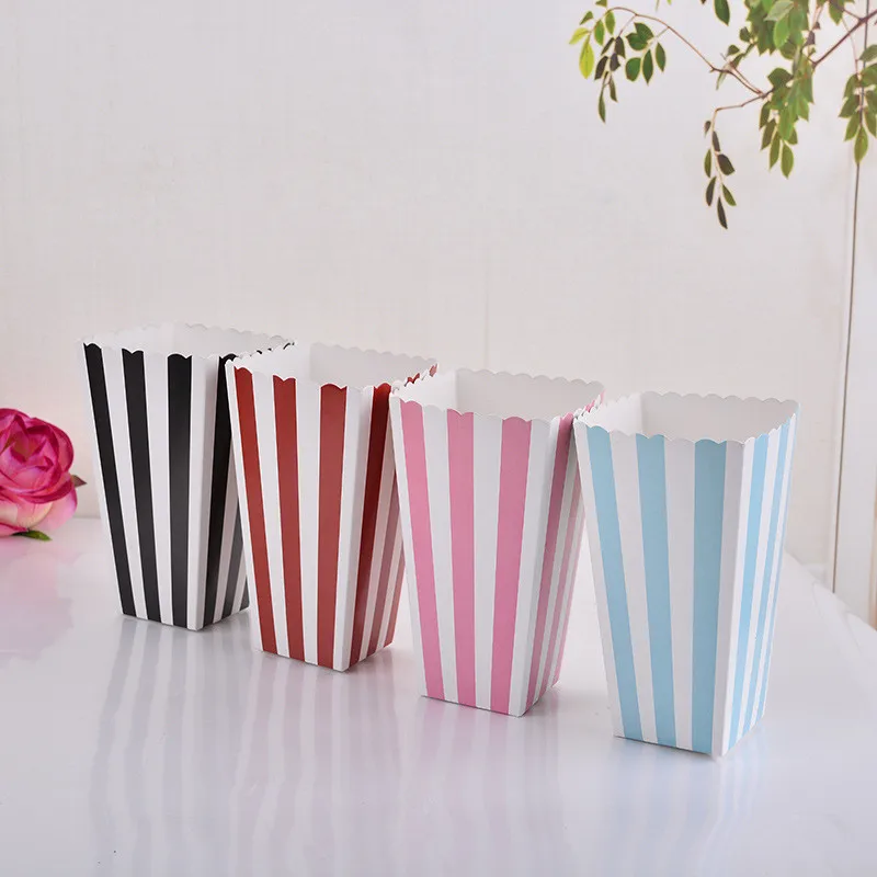 

12Pcs Colorful Chevron Paper Popcorn Boxes Wedding Table Decoration Baby Shower Birthday Party Decorations Kids Party Decoration