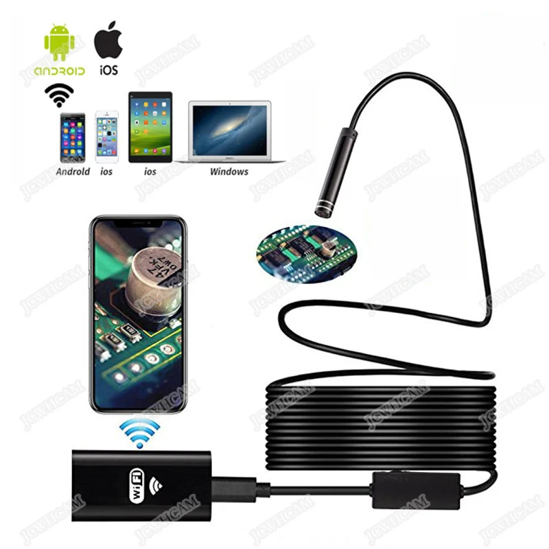

8mm Lens 720P Android ios Endoscope Camera 1m/1.5m/2m/3.5m/5m Snake Cable Waterproof Endoscope For Car Repair Pipe Inspection