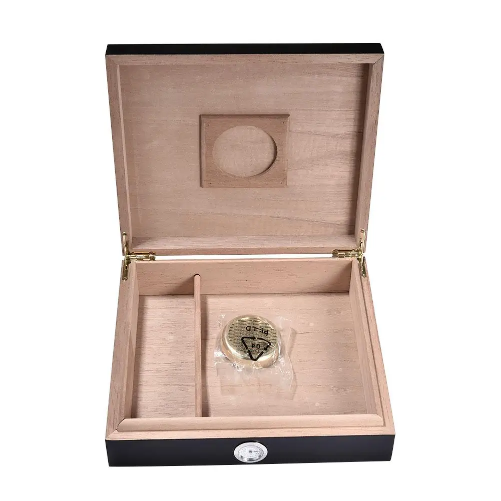 

Portable Cigar Box Cedar wood Spanish Cigar Humidor Humidifier Hygrometer Cigar Box Moisturizing Moisture Meter Device Case #4O