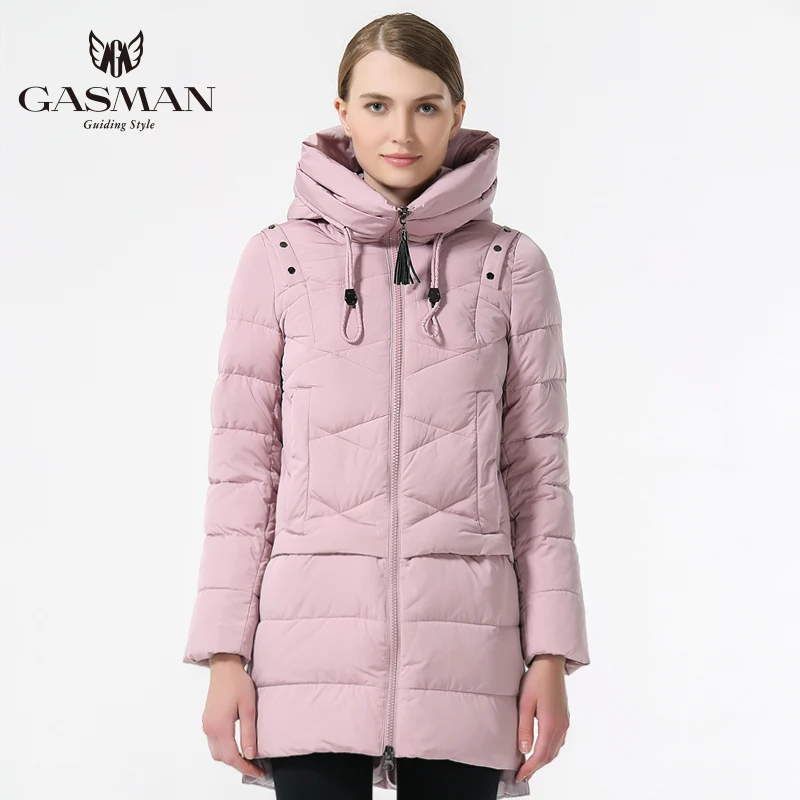 GASMAN 2018 New Winter Women Thickening Bio Down Jacket Fashion Hooded Thick Parka Short Casual Overcoats For Women Coats Winter