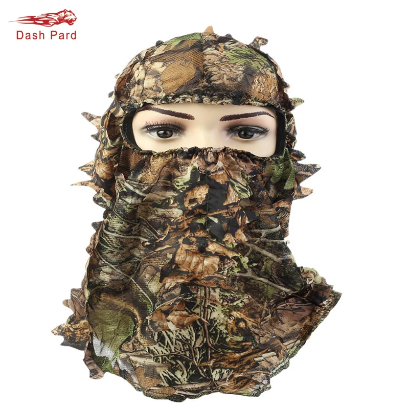 

Maple leaf Pattern Camouflage Ghillie Suits Same style Hunting Caps Hood Head Net Eyehole Opening scarf Hunting Accessories