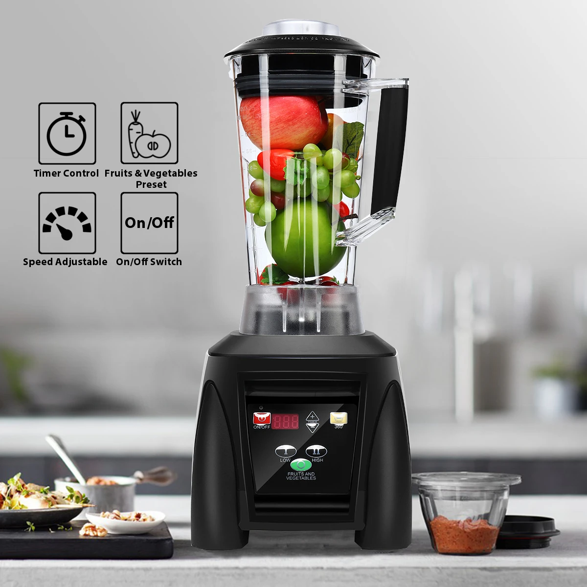 

G1100 EU/AU/US Plug 2200W 2L Cooling Fan Thermal Protection System Blenders with Blenders Tamper Radial Stainless Steel Blades