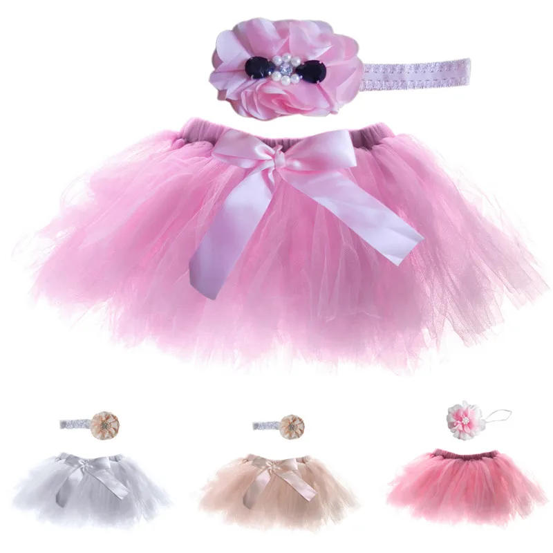 

Baby Photography Props Newborn Tutu Skirt with Headband Peacock Handmade Crochet Beanie Beaded Cap Ball Gown for 0-4 Month Baby