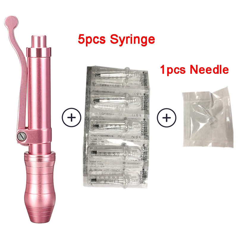 Розовая гиалуроновая ручка объемом 0,3 мл с 5 шприцами и 1 иглой, распылитель гиалурона для инъекций, ручка для удаления морщин, наполнители для губ