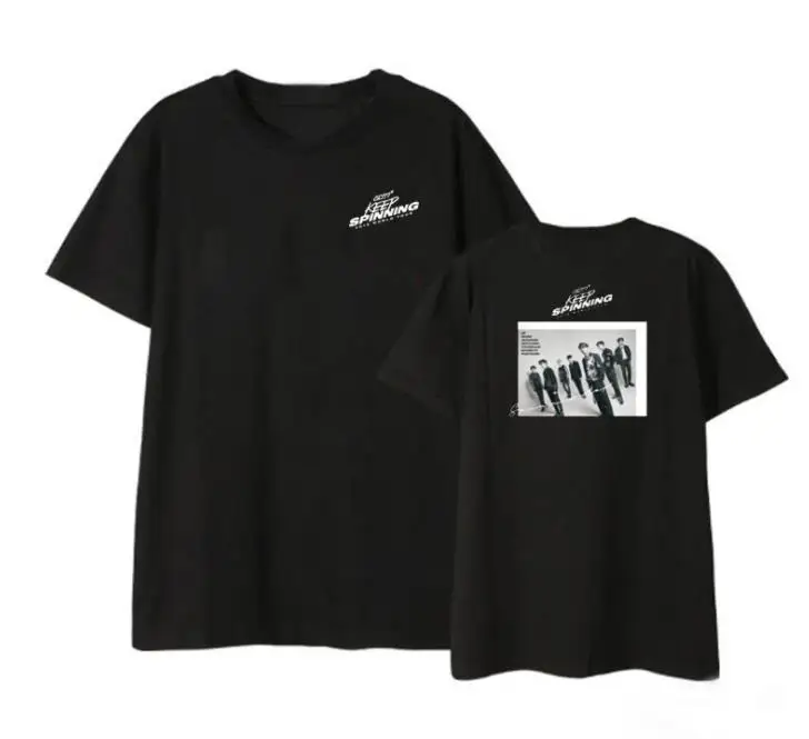 Got7 concert keep spinning, одинаковая футболка с круглым вырезом и принтом для всех членов, летняя футболка с короткими рукавами унисекс, 3 стиля
