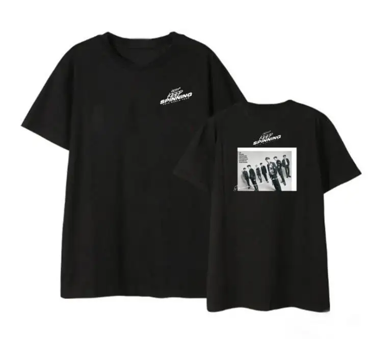 Got7 concert keep spinning одинаковая футболка с круглым вырезом и принтом для всех членов