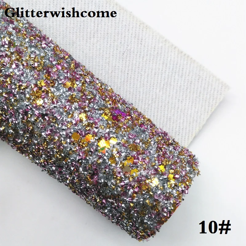 Glitterwishcome 21X29 см A4 размеры синтетическая кожа, с эффектом блестящей кожи Ткань Винил для Луки, GM044A