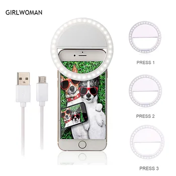 

2019 Usb Usb Charging Selfie Ring Led Light Lamp Mobile Phone Lens LED Selfie Lamp Ring Flash for Iphone for Samsung Xiaomi