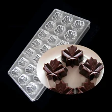 2 шт в партии форма кленового листа поликарбонатовый для шоколада форма формы конфеты Cokkies торт плесень Молда шоколада для рождественских