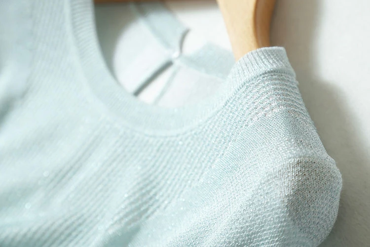 Яркий нити смесь женские вязаные основы пуловер свитер пикантные открытые низкий о-образным вырезом Весна-осень осень телесный цвет M/L /xl