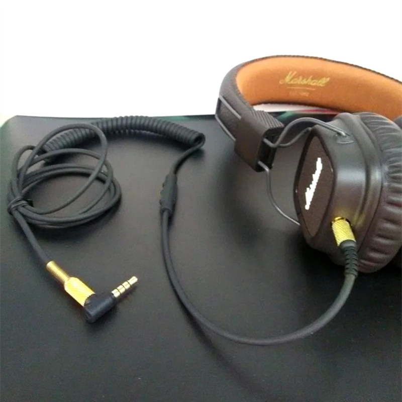 Replacement Audio Cable 3 5mm Extension Cord for Marshall Major II Monitor Headphone with Remote Microphone Volume Control