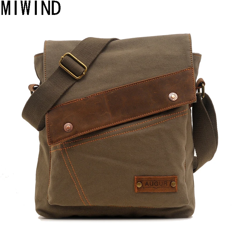 

MIWIND Vintage Men's Messenger Bags Crossbody Bag Men Canvas Women Handbag Casual Travel Bags Bolsa Masculina TWL1327