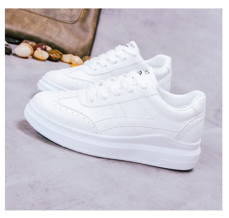 forme De 2018 Casual Épais Sauvage 2 1 3 Chaussures Plate Confortable Bas Respirant Femmes Blanc Étudiant ERwYwCqpH