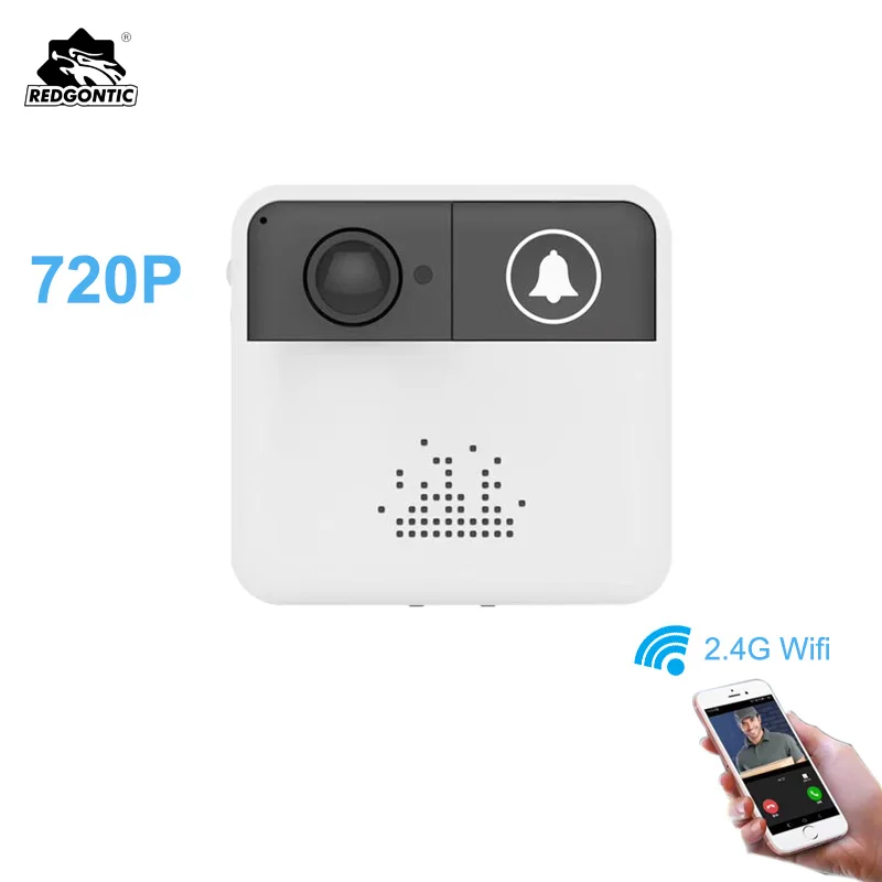 

Redgontic Wireless Wifi Doorbell Intercom Door Bell Video Camera Two-Way Audio Night Vision APP Control for iOS Android Phones