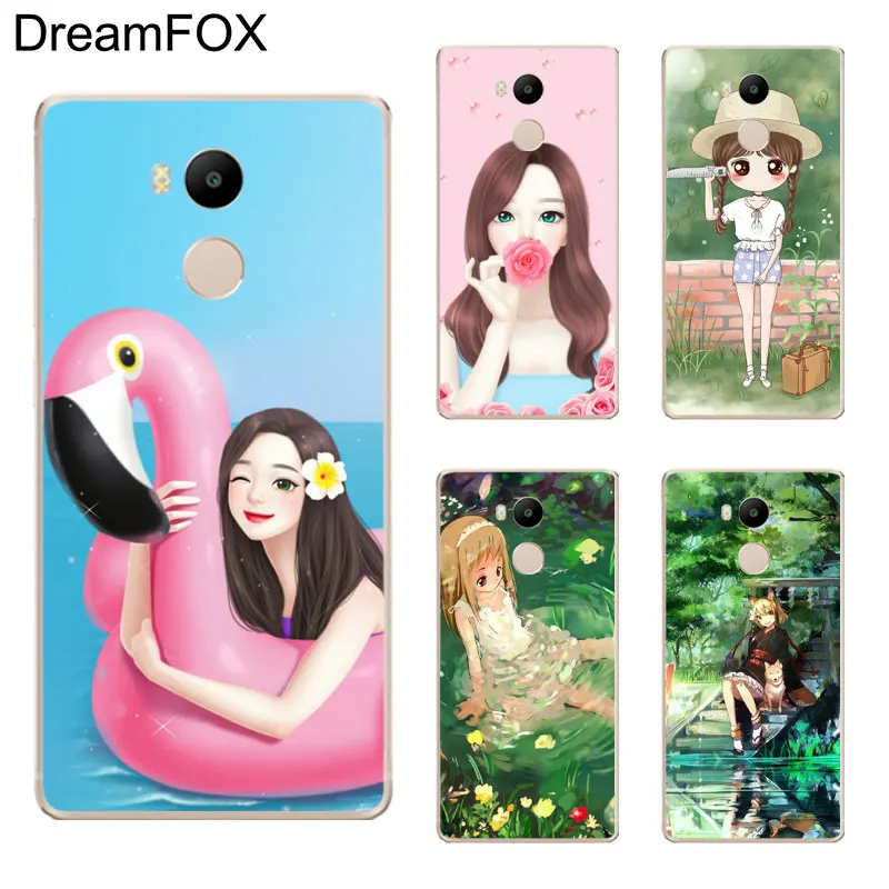 DREAMFOX K122 Lovely Girl Soft TPU Silicone Case Cover For Xiaomi Redmi Note 3 4 5 Plus 3S 4A 4X 5A Pro Global |