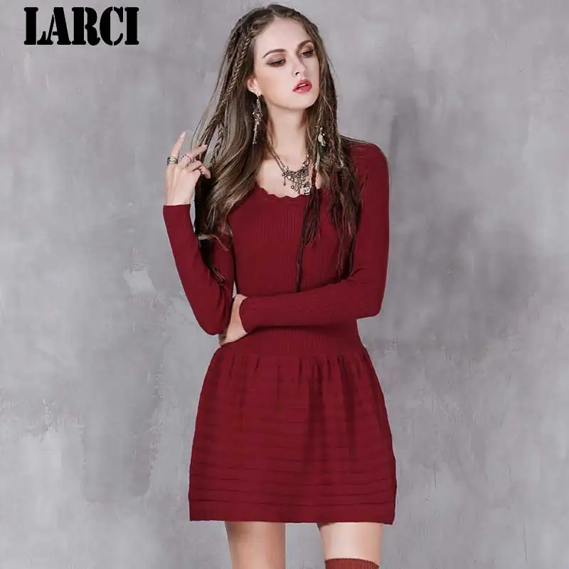 LARCI 2018 осеннее платье Boho новые хлопковые платья с длинными рукавами и круглым