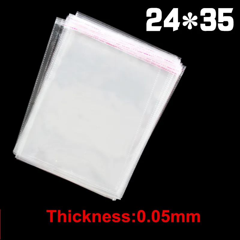 500 шт 24X35 см(толщина 0,05 мм) Opp клейкий повторно запечатанный пластиковый пакет открытка