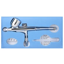 Двойного действия подачи Аэрограф гравитационный Воздушный пистолет-распылитель Набор для Макияж Украшение ногтей дизайн ремесло тату торт украшения