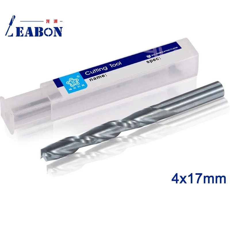 

LEABON High quality 10pcs 4x17mm Two Flutes Spiral End Mills Round Bottom Double Flutes Milling Cutter Carving Tools