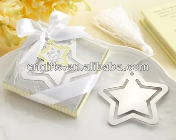 

50pcs/lot Creative stainless steel bookmarks a star is born star bookmark with tassel in gift box favors and gifts for showers