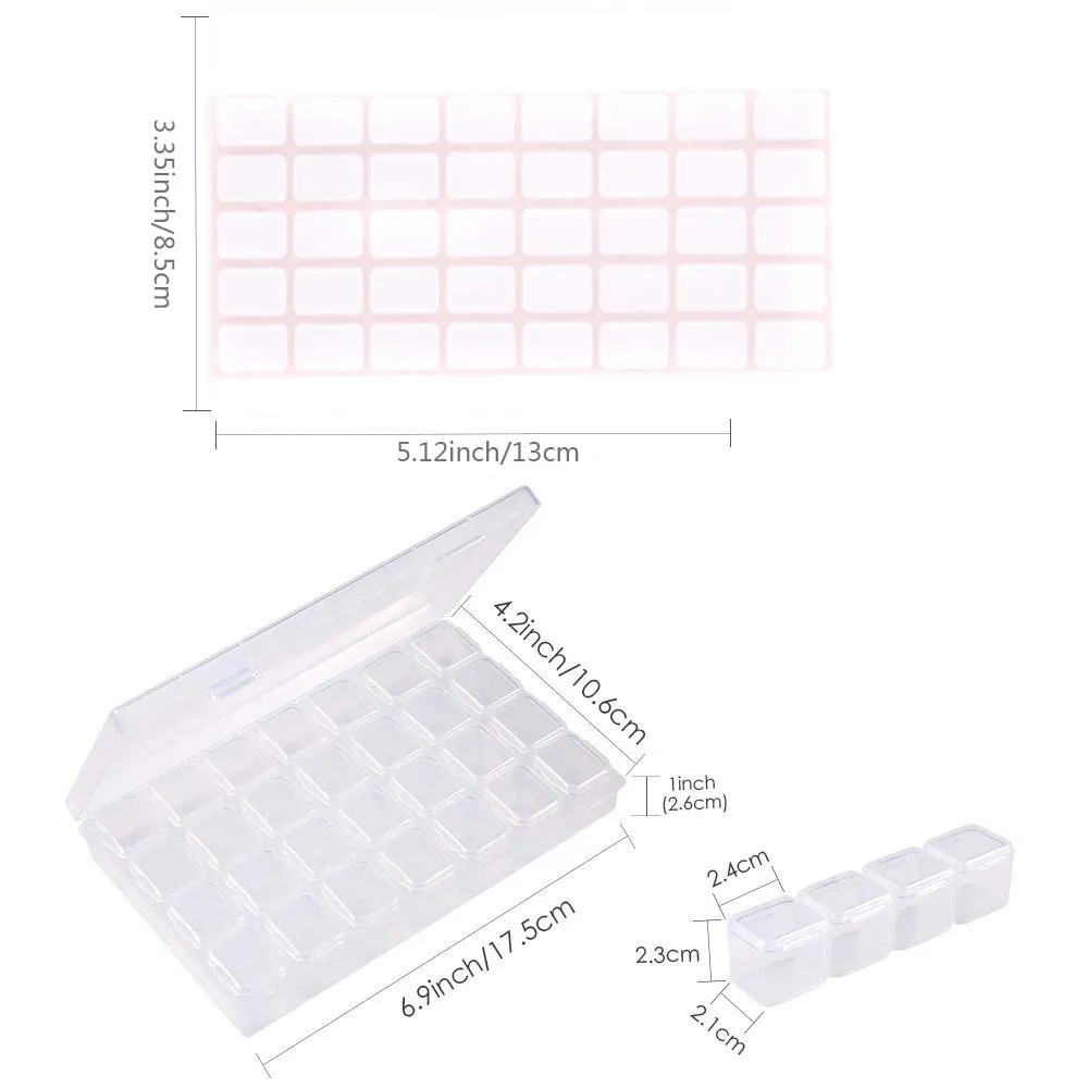 36 цветов алмазная живопись Замена круглых бриллиантов с алмазными ящиками для хранения, 240 штук маркерная этикетка для недостающих сверл