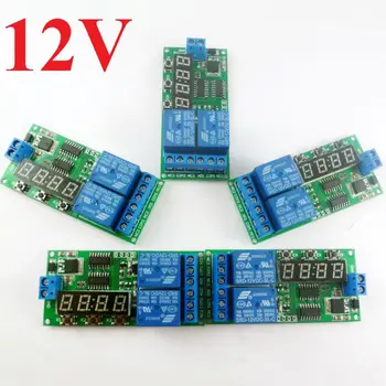 

KC22B02_12V*5 5pcs KC22B02 DC 12V Power on Delay Relay Cycle Timer Switch Board 1-9999s for Motor Reversible Motorcycle