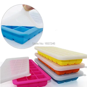 

30pcs Kitchen Bar Ice Cube 21 Grids Ice Mould Tool Cool Freeze Mold Maker with Cover Making Tray For Summer Water Party