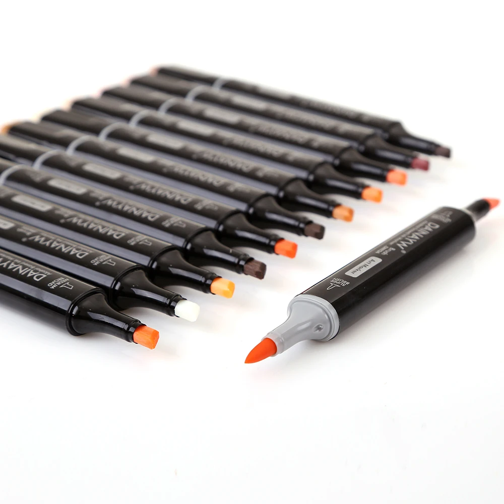 Najtaniej 12 kolorów odcienie skóry miękka szczotka markery zestaw na bazie alkoholu pisak do szkicowania dla Manga profesjonalny rysunek dostaw sztuki