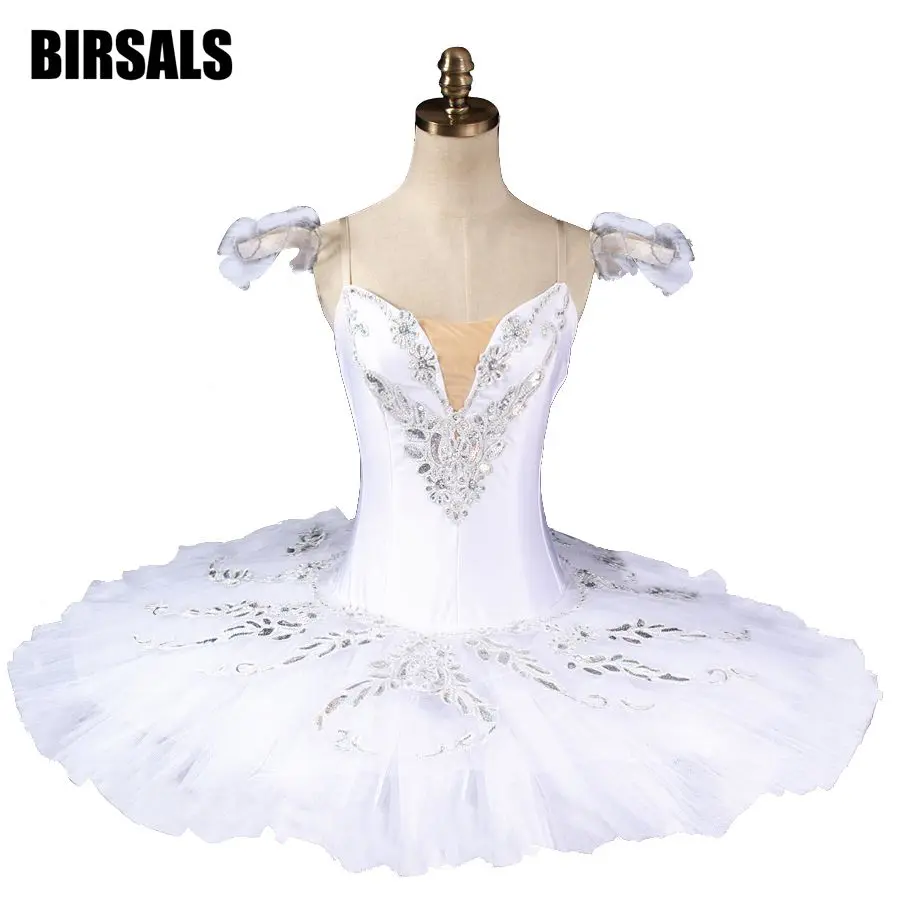 Women Professional Ballet Tutu White Swan Classical Pancake Platter Tutu Skirt Nutcracker Ballet Stage Costume
