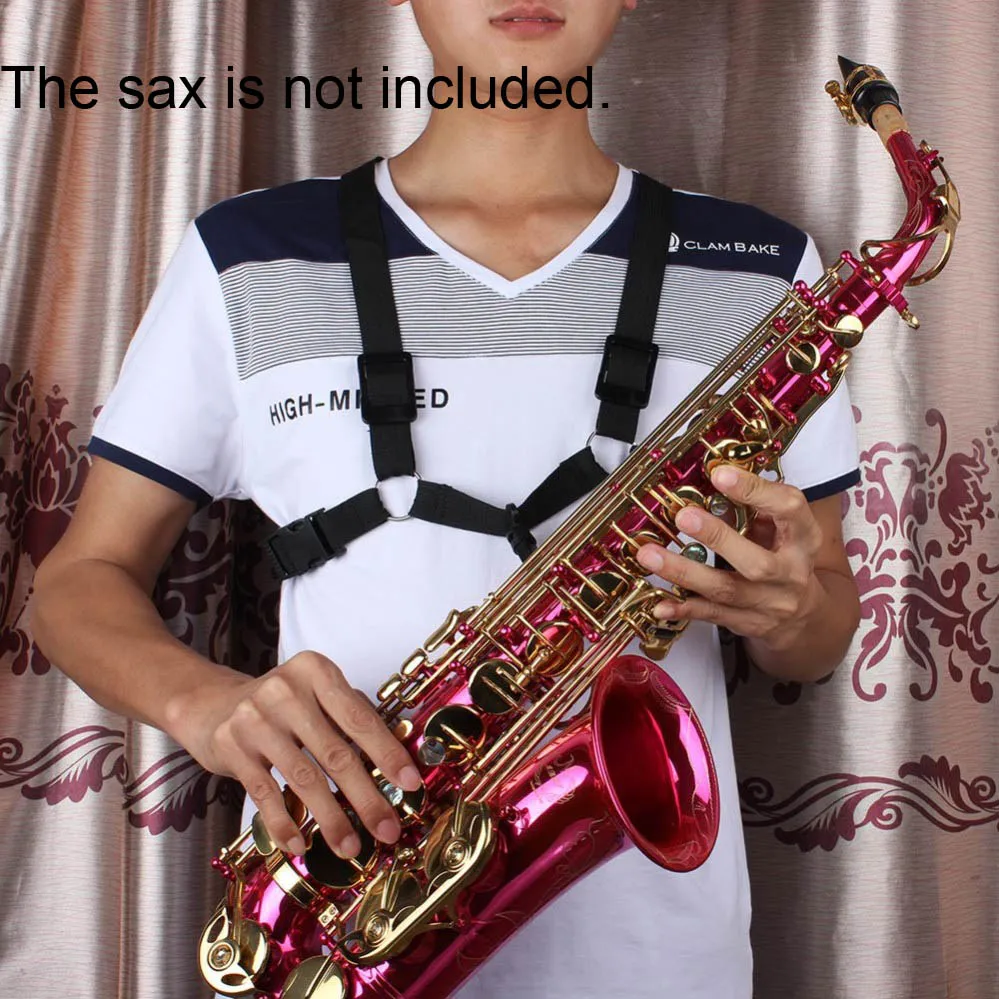 

Adjustable Saxophone Chest Shoulder Strap Durable Alto Tenor Soprano Sax Saxophone Harness Chest Strap