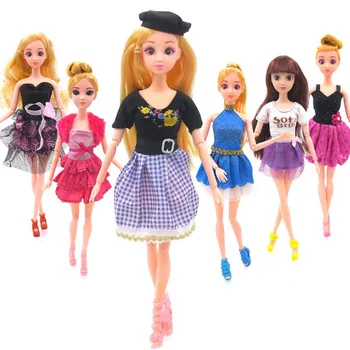 

10 Pcs Fashion Elegant Dolls Toys Dresses Gown Outfits Clothes 10 Pair Shoes High Heel Sandals for Barbie Toy Girls Kids Gift