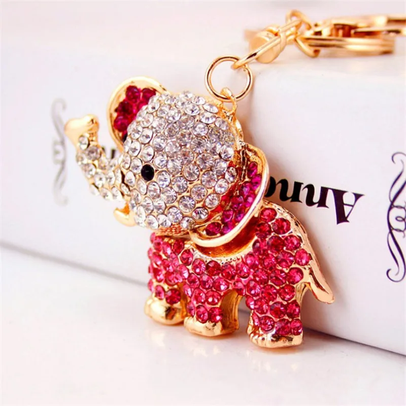 New Creative Elephant Key Chain Cute Animal Keychains Car Keyring Alloy
