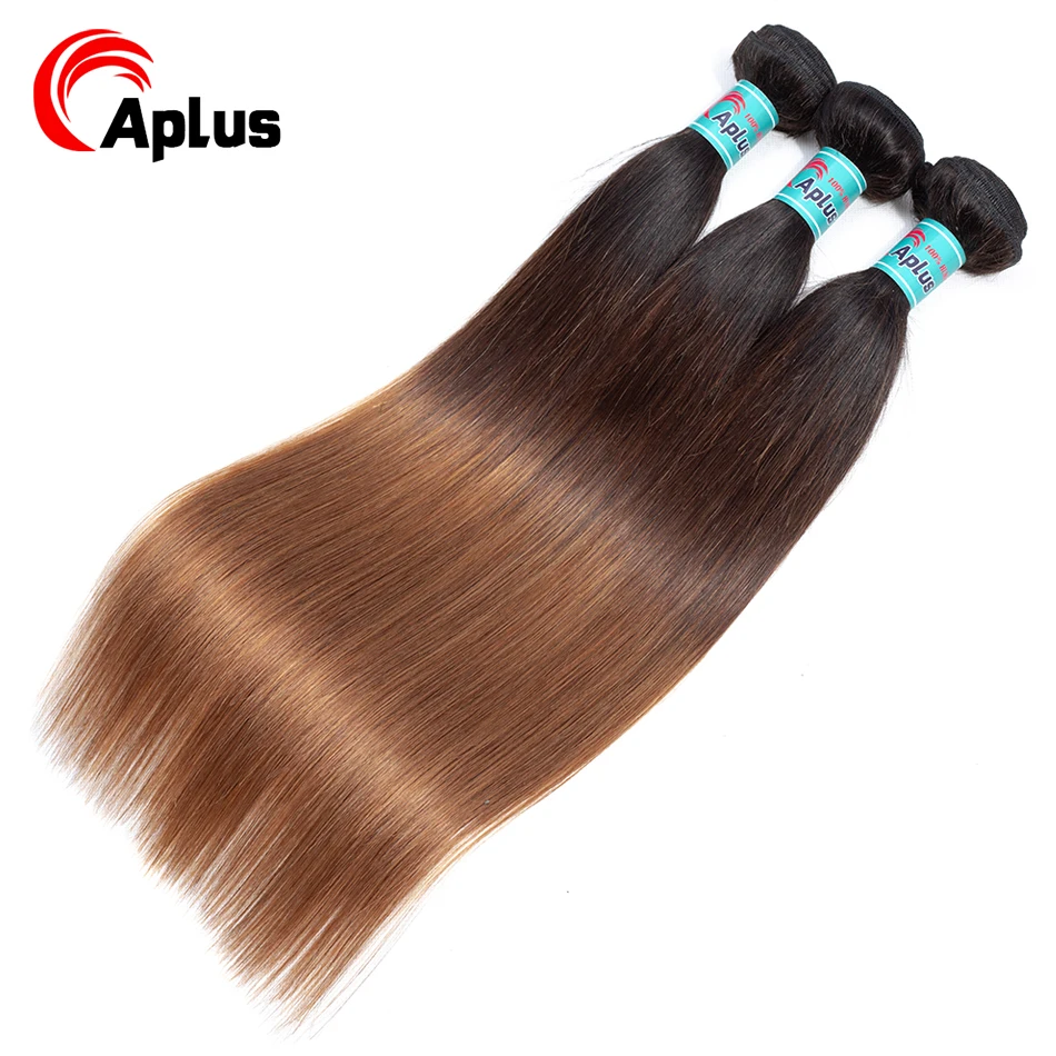 

Aplus Hair T1b/4/30 Three Tone Ombre Peruvian Straight Human Hair 3 Bundles Deals Non Remy Colored Hair Extensions Free Shipping