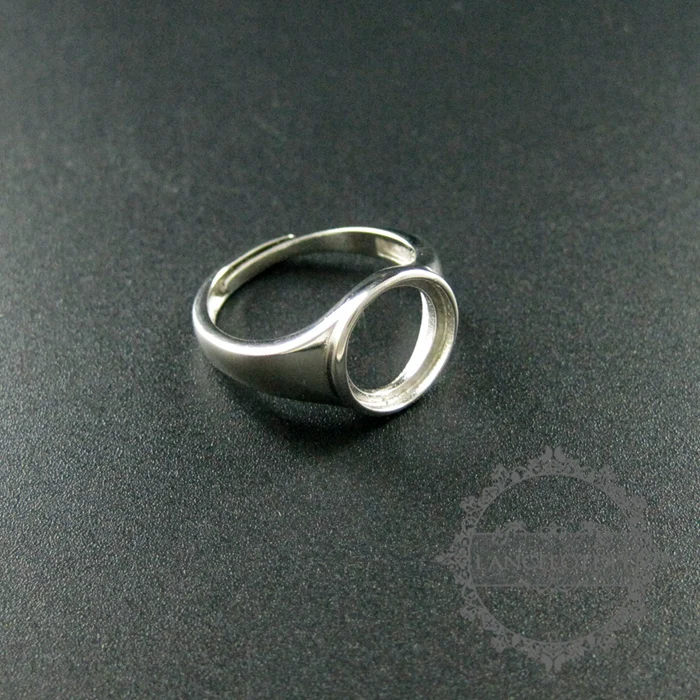 

10mm setting size round bezel tray 925 sterling silver ring setting DIY jewelry supplies 1213027