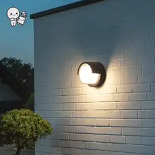 Открытый алюминий серого цвета квадратный круглый светодиодный настенный набор ламп водонепроницаемый современный минималистичный арт-деко Стиль крыльцо бра свет дизайн