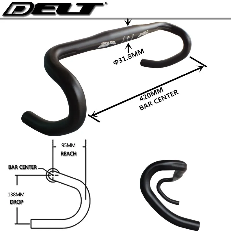 Дорожный велосипедный руль с фиксированной передачей, руль для велосипеда, изогнутый руль для 25,4 или 31,8x420 мм, черный