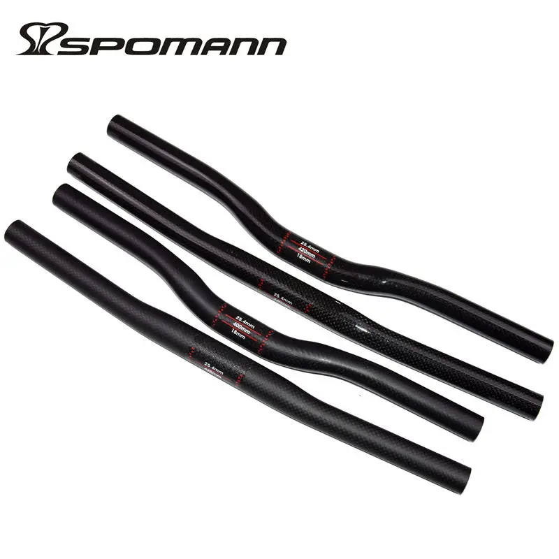 

Spomann 25.4mm Kids' Bikes small handlebar ultralight 3K carbon fibre balance bike handle flat / rise running bicycle handlebars